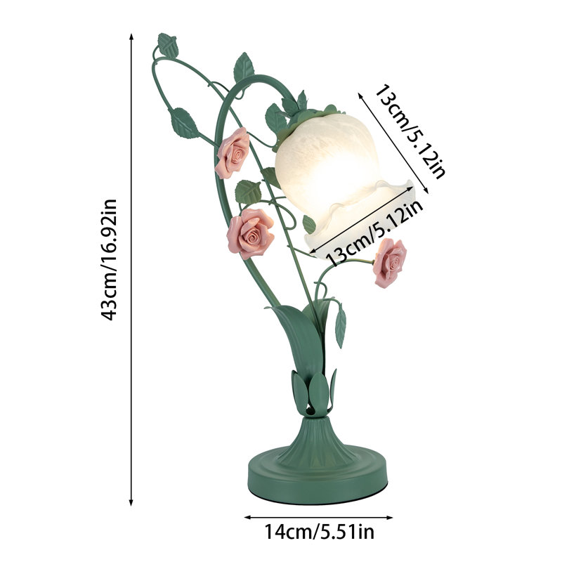 Lampe fantaisie en métal Navreet, Vert / rose