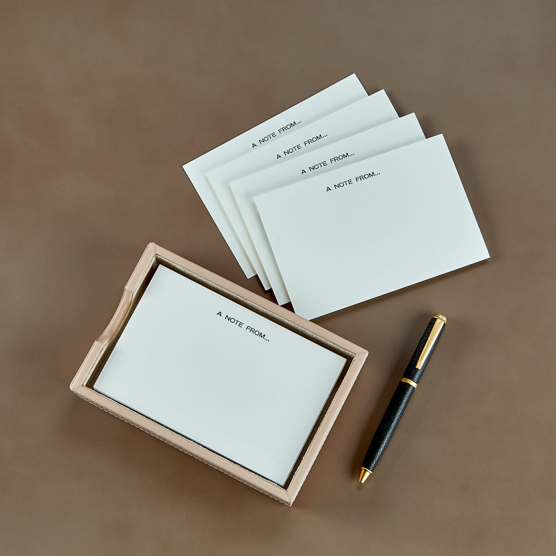 Leather Memo Tray, Nude