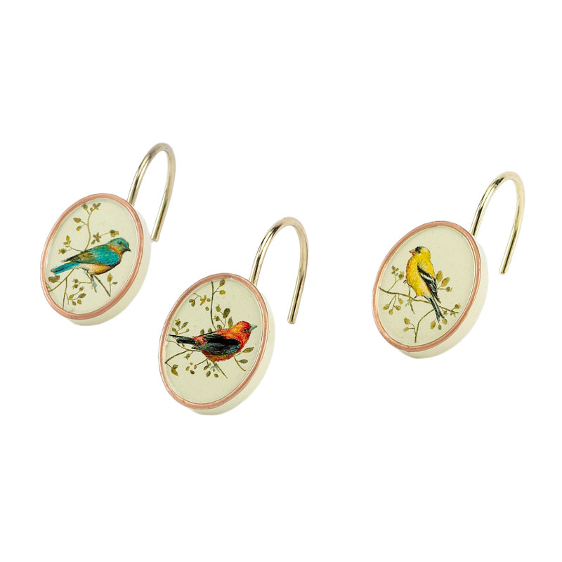 Gilded Birds Bath Shower Curtain Hooks
