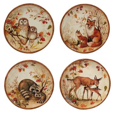 Set of Four Snack Sized Mini Bee Plates 5”