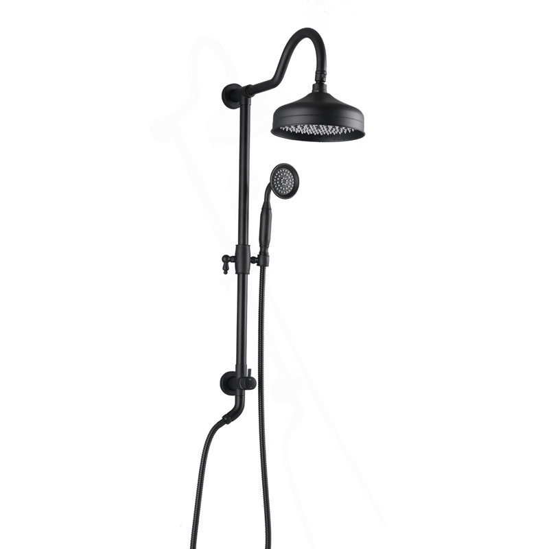 Shower Head With Handheld Shower System With 8" Rainfall Shower Head, Dual Shower Combo, Matte Black