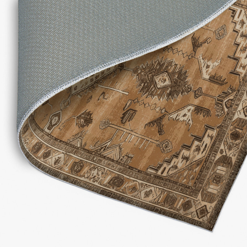 Tapis d'intérieur et d'extérieur brun Persian, Rectangle 4pi x 6 pi