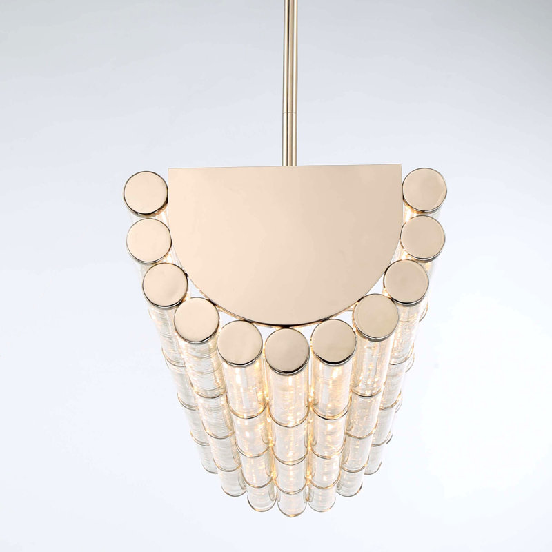Libby Langdon For Crystorama Elliot 6 Light Polished Nickel Linear Chandelier