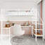 Space-Saving Loft Bed with Integrated L-Shaped Desk and Sturdy Storage Stairs-1940381621