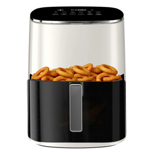 Friteuse à air 12-en-1, compacte et grande 6 pte avec fenêtre de visualisation, rôti, réchauffer, déshydrater, cuire, vapeur
