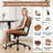 Faux Leather Modern Walnut Office Chair, Armless Computer Desk Chair-983753964