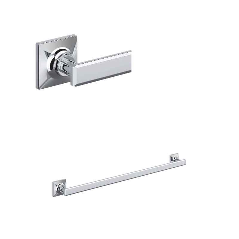 Apothecary 24" Towel Bar, Polished Nickel, 2.13" H x 26.13" L x 2.5" D