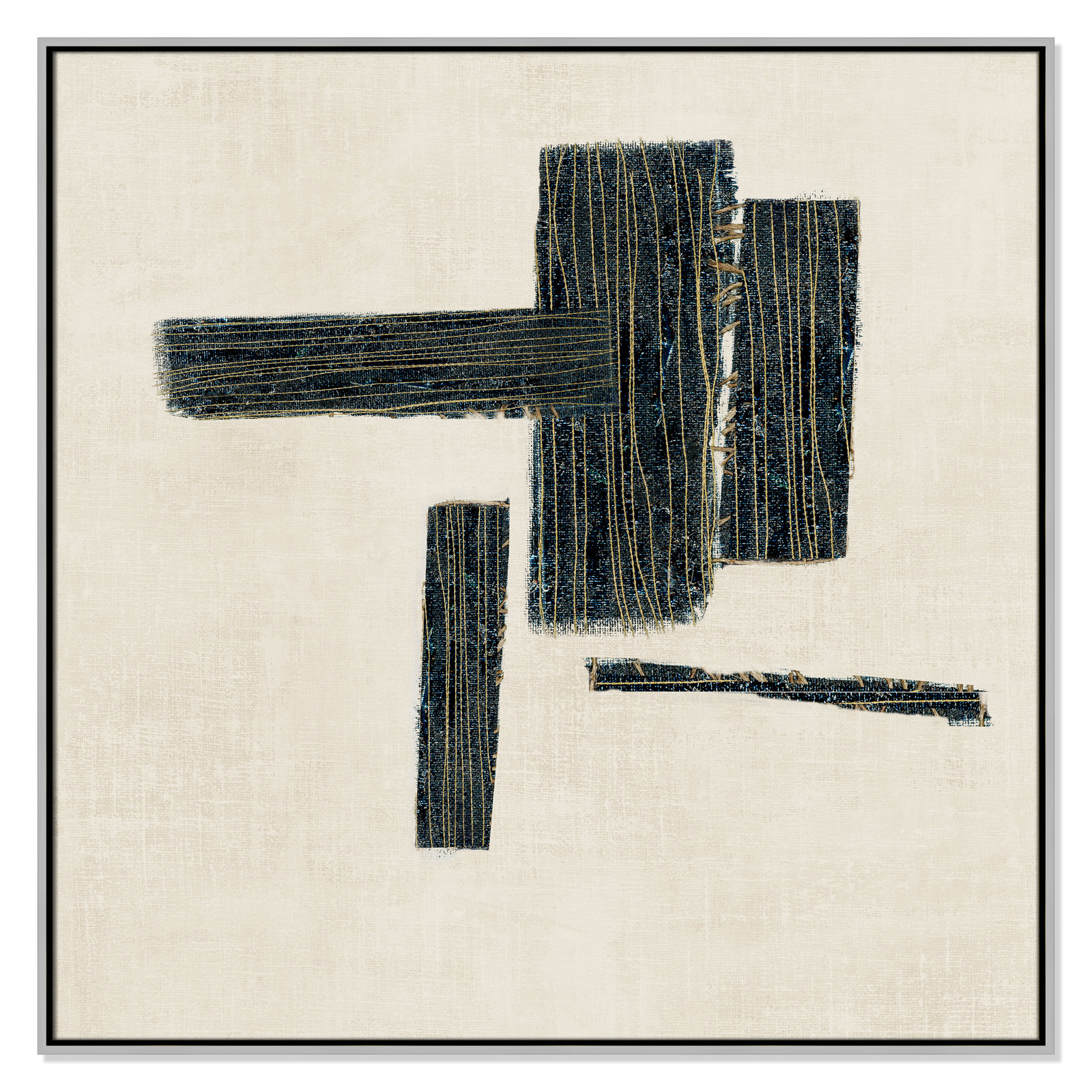 Copeland "Stitched II" Print, 41.5" H x 41.5" W, Silver