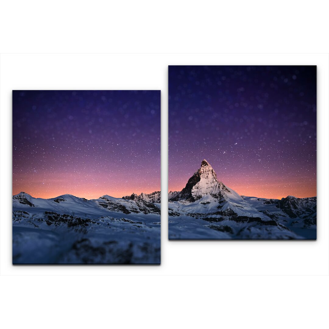 2-tlg. Leinwandbilder-Set Matterhorn Schweiz