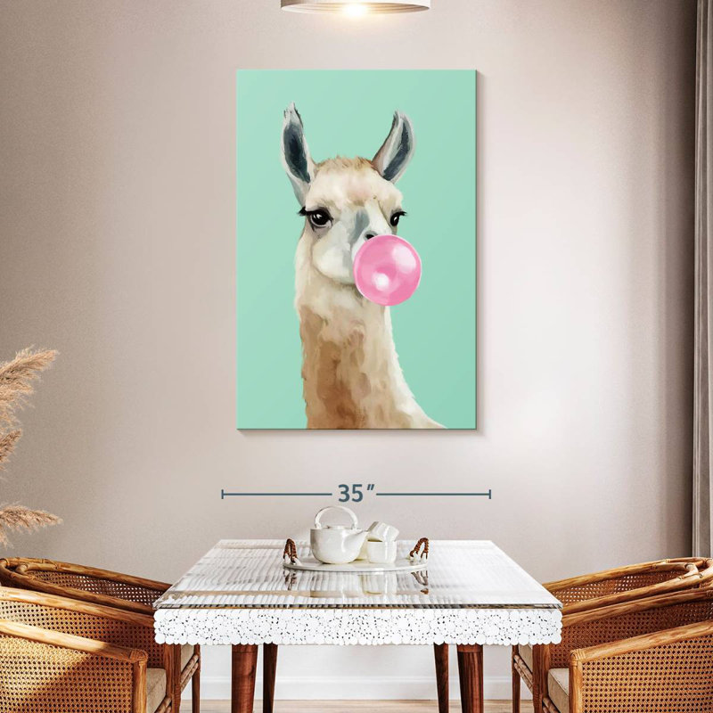 Ketti Bubble Gum Llama II, 48" H x 32" W