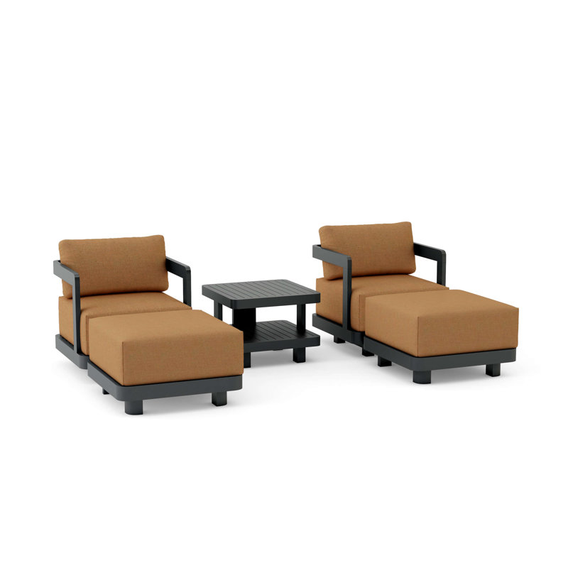 Granada Outdoor 5 - Piece Conversation Set, Canvas Teak