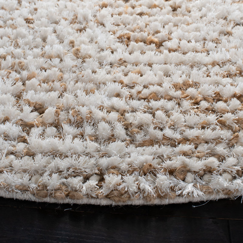 Tapis blanc / beige en acrylique Delane, Rectangle 4 pi x 6 pi