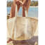 Sac de plage en filet: crème huître-126132197