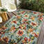 Tapis d'extérieur vert / jaune à motif floral -86831368