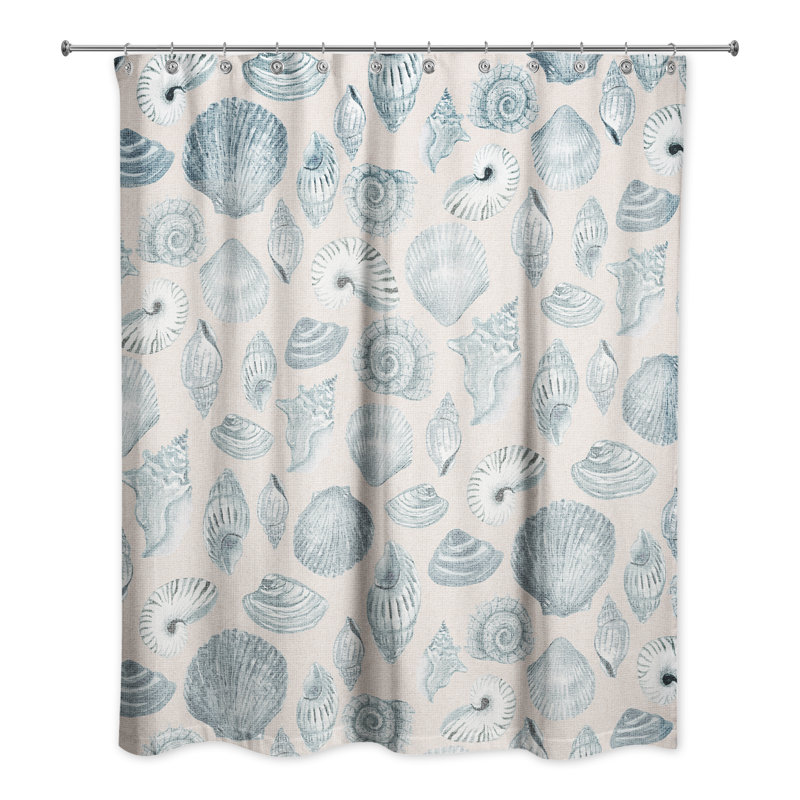 Ariew Shower Curtain, Blue/Blush
