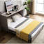 Armoire-lit convertible, gris, avec espace de rangement, matelas et rangement pratique gris, bouchon en mousse souple-942339298
