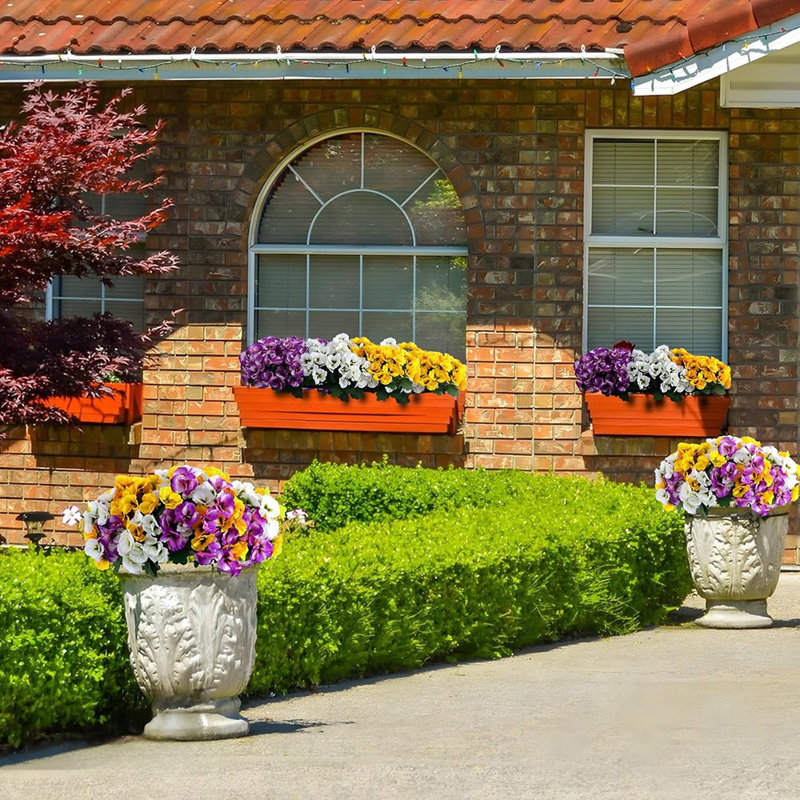 12 paquets de fleurs artificielles pour l'extérieur