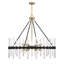 Lustre 12 lumières Santiago en noir mat avec accents laiton chaud