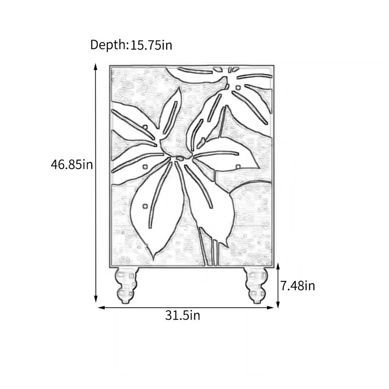 Élégante armoire de rangement au design artistique