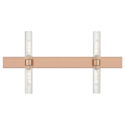 Éclairage pour meuble-lavabo 4 lumières 51 po Ballston - Maliyah - Finition laiton brossé - Abat-jour blanc rayé