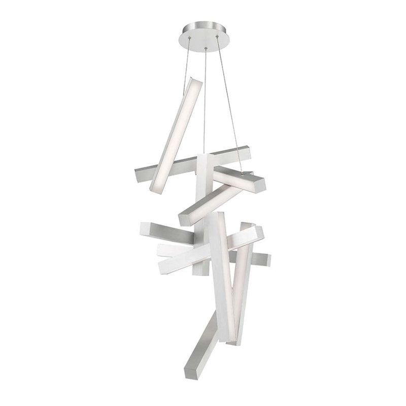 Chaos 12 - Light Chandelier, Brushed Aluminum