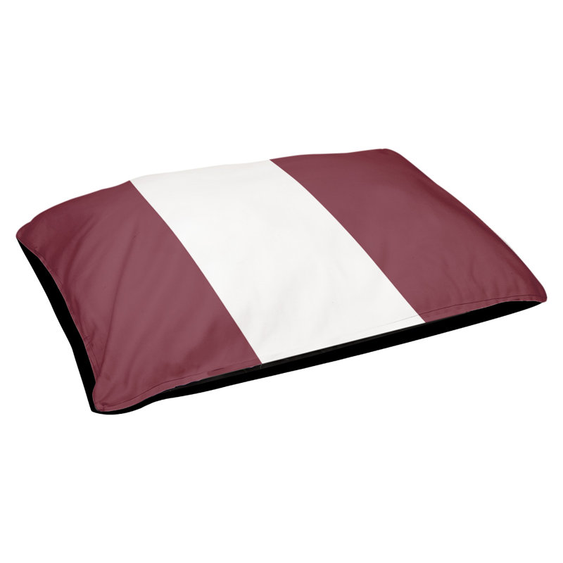 Coussin d'extérieur pour chien Florida Tribe, Moyen (l 28 po x P 18 po x H 6 po), Grenat / blanc / grenat