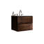 Meuble-lavabo mural 24 po en noyer de style contemporain-125885572