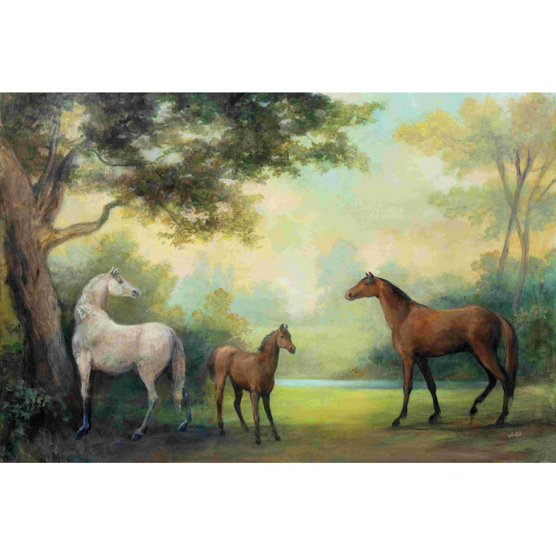 «Near the Pasture Crop» par Julia Purinton - Peinture, H 24 po x l 36 po, Toile tendue