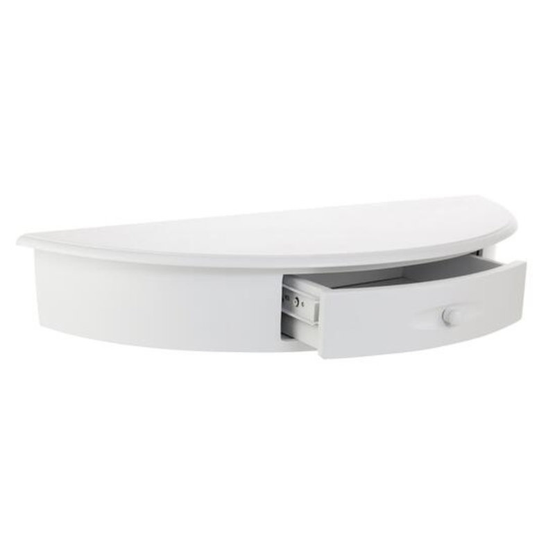 Tablette murale demi-lune, blanc