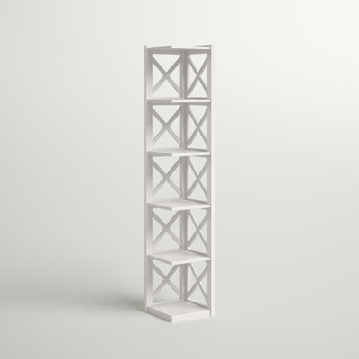 Bibliothèque de coin en bois massif H 63,95 "x l 15,86" Safuad