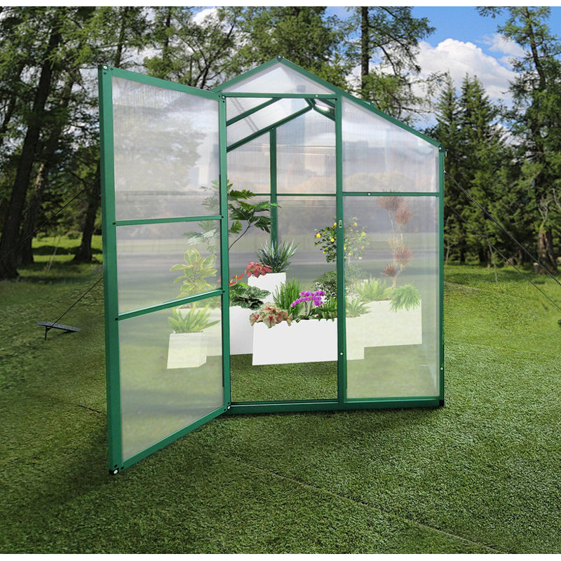 Serre en aluminium à hauteur de gain - Polycarbonate 6 x 6 pi.