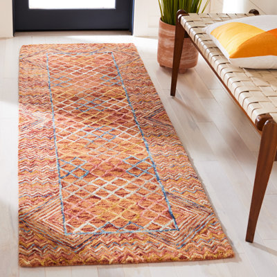 Tapis doré / rose en laine touffeté à la main Deyoung