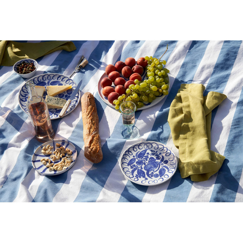 Amalfi Dinner Plate - 10.6", White/Blue
