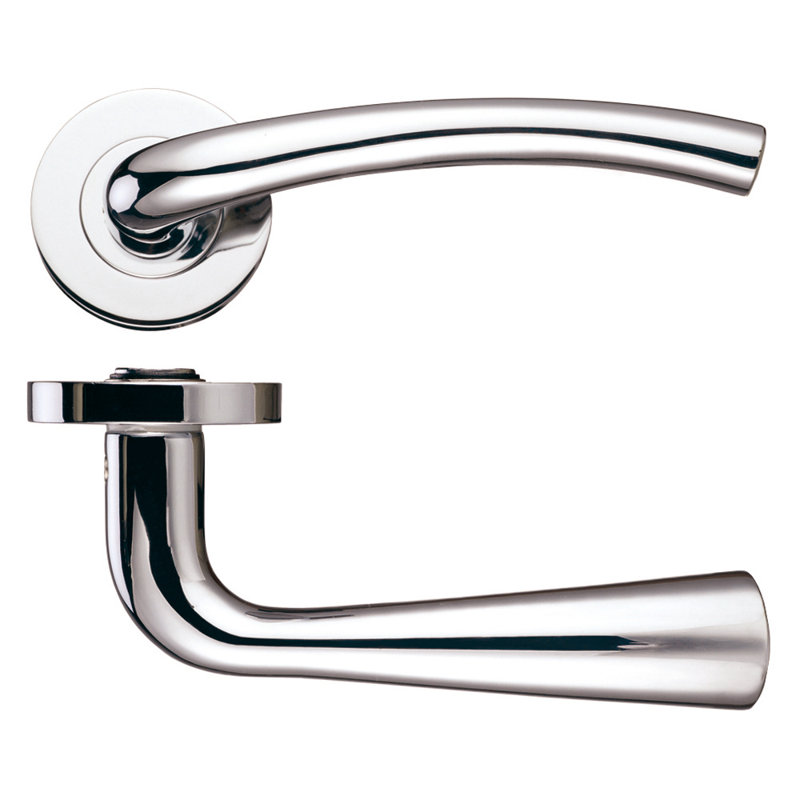 Assisi Latch Door Handle, Polished Nickel