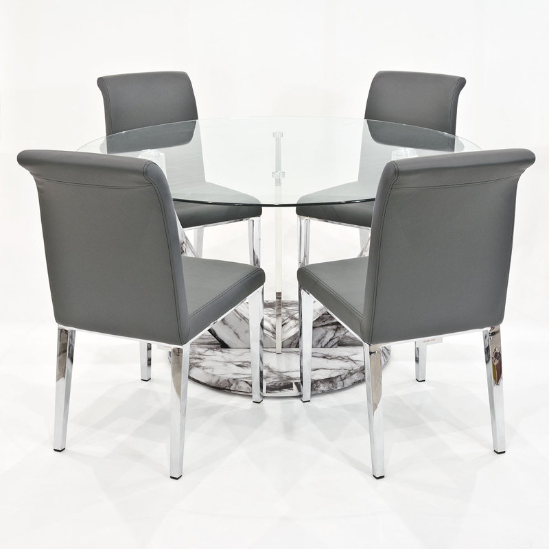 Titus 4 - Person Dining Set, Grey