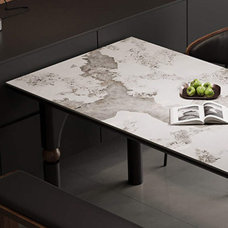Table de salle à manger moderne de qualité moderne, H 29,52 po x L 70,86 po x l 31,49 po, Gris