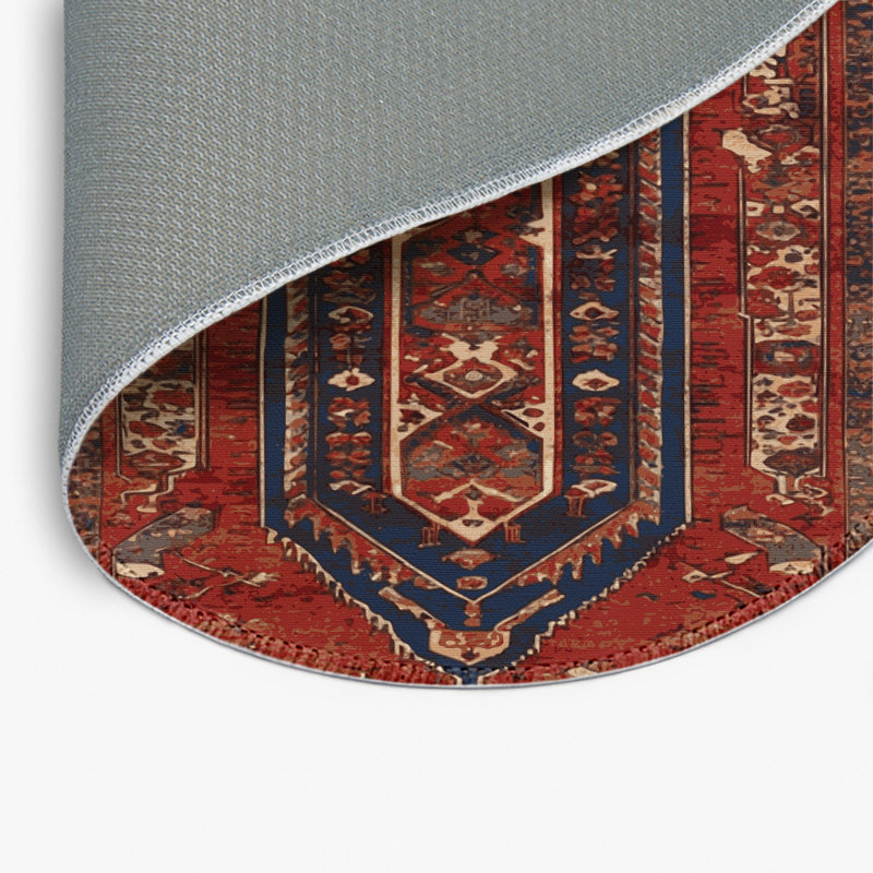 Tapis d'intérieur et d'extérieur brun Persian, Rond 5 pi