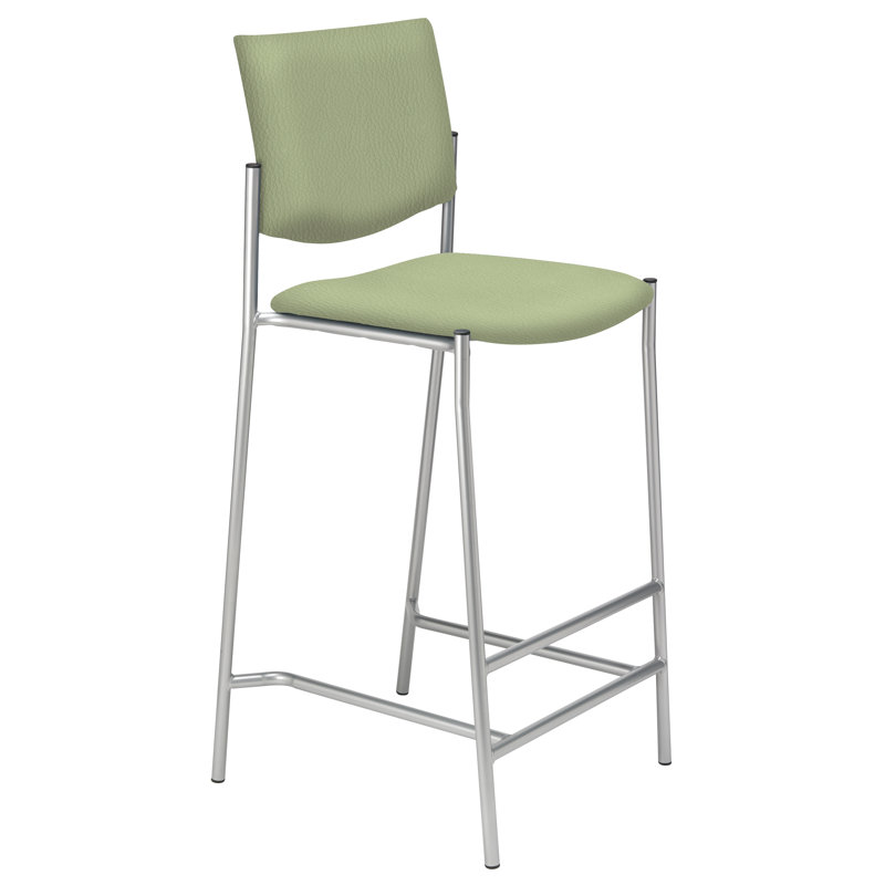 Upholstered Counter Stool with Metal Frame, Sage