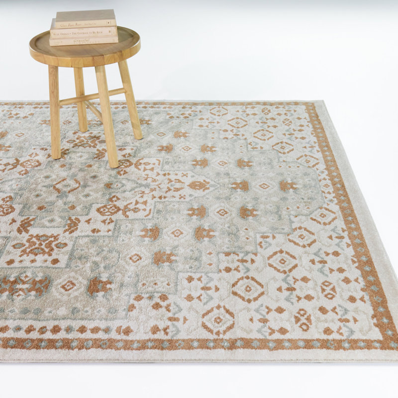 Costante Copper/Grey Transitional Tribal Area Rug, Copper/Grey, 5'3" x 7'
