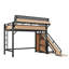 Lit mezzanine Adventure avec glissoire, tablettes de rangement et cadre Tech-Ready-1587589175