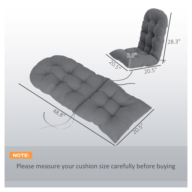 Ensemble de 2 coussins de chaise d'extérieur Adirondack Outsunny