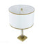 Lampe de table 16 po x 16 po x 24 po or et blanc avec cylindre en verre et base piédestal (assemblage de l'abat-jour requis)
