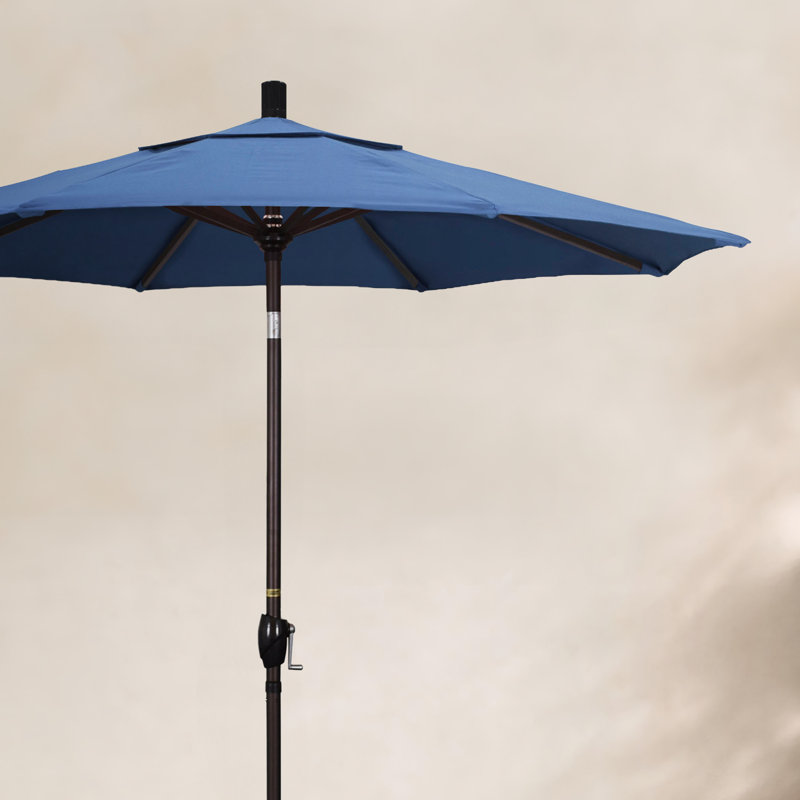 Parasol de marché 7,5', Toile performance bleu marine, Bronze, Pacifique