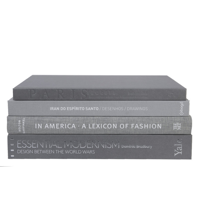 Decorative Books - Marble Coffee Table Stack - 4 Grey Books