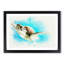 Green Turtle in Abstract - Framed Print-55736340-55736345