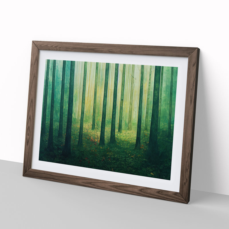 Forest Vol.2 - Single Picture Frame Painting, 46cm H x 64cm W x 2cm D, Walnut