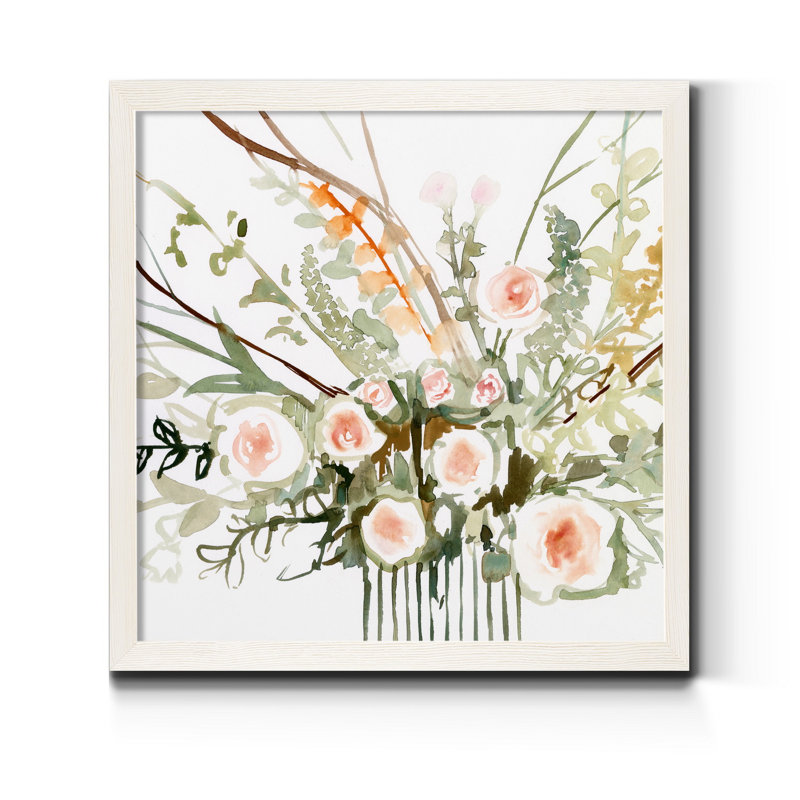Fleurs de foraged II-imprimé, H 27,5 po x l 27,5 po x P 1,5 po, Toile blanche encadrée