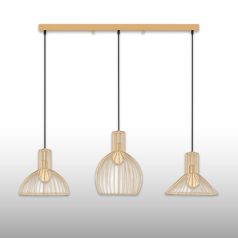 Adjustable Height 3 Lights Metal Body Kitchen Island Pendant