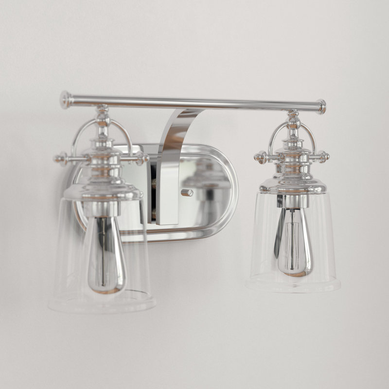 Éclairage pour salle de bain 2 lumières en chrome poli Grant