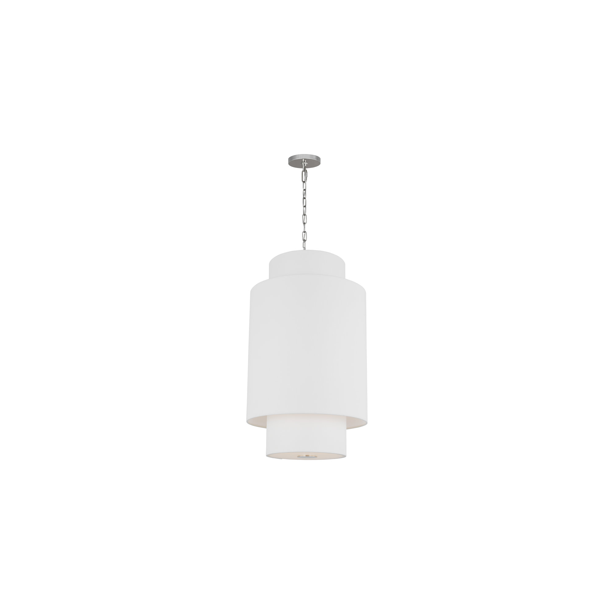 Linen Steel Dimmable Pendant, 1, 27.38" H x 15" W x 15" D, Polished Nickel